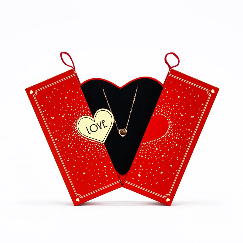 customized wholesale red paper jewelry pendant storage packaging gift case jewellery box customized wholesale red paper jewelry pendant storage packaging gift case jewellery box