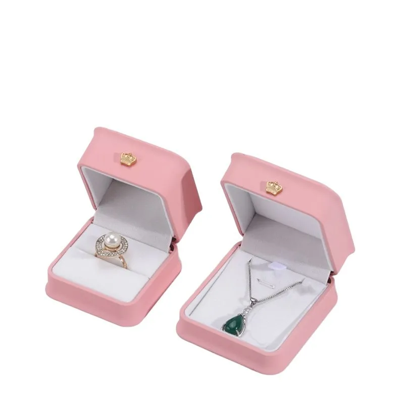 wholesale pu leather crown ring box elegant fashion jewelry packaging box for bracelets necklaces gift wholesale pu leather crown ring box elegant fashion jewelry packaging box for bracelets necklaces gift