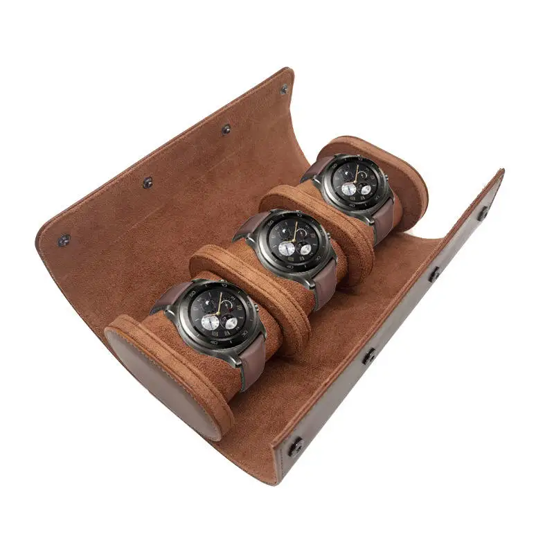 wholesale customized portable travel luxury pu leather watch display gift storage box pocuhes wholesale customized portable travel luxury pu leather watch display gift storage box pocuhes