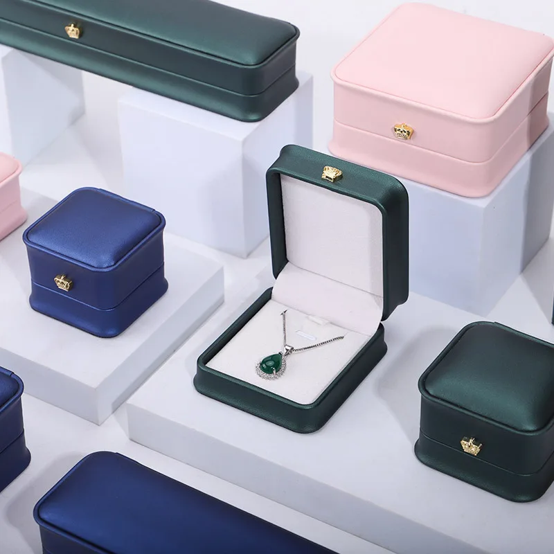 wholesale pu leather crown ring box elegant fashion jewelry packaging box for bracelets necklaces gift wholesale pu leather crown ring box elegant fashion jewelry packaging box for bracelets necklaces gift