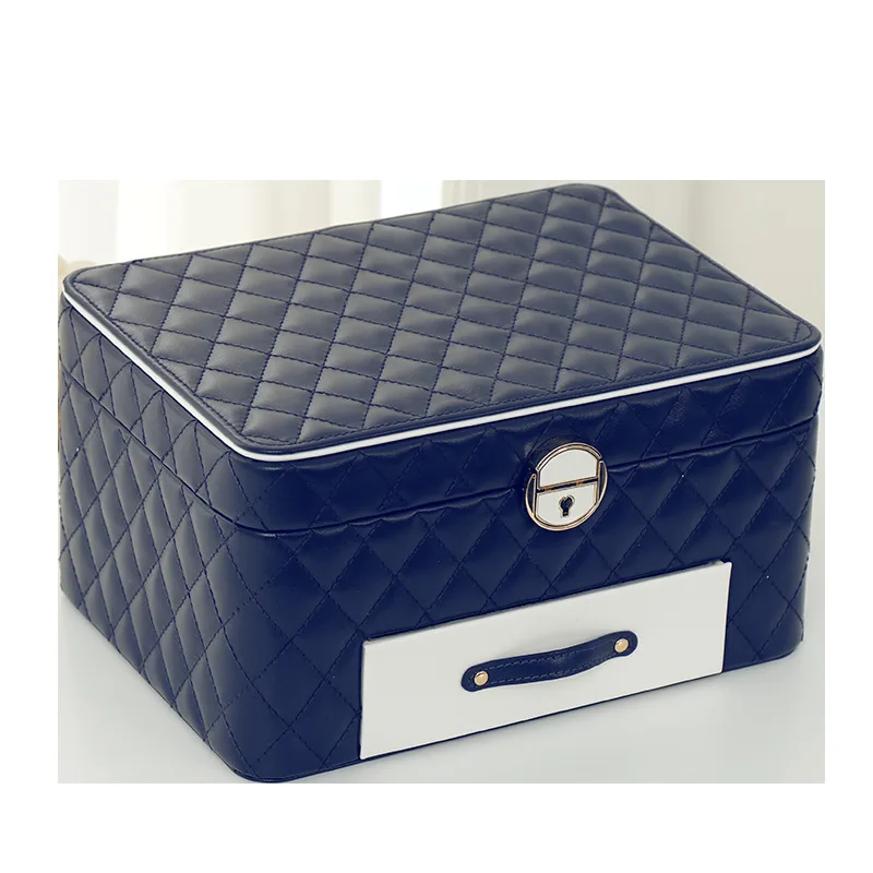 wholesale large custom pu leather jewelry necklace earring storage organizer case box with lock wholesale large custom pu leather jewelry necklace earring storage organizer case box with lock