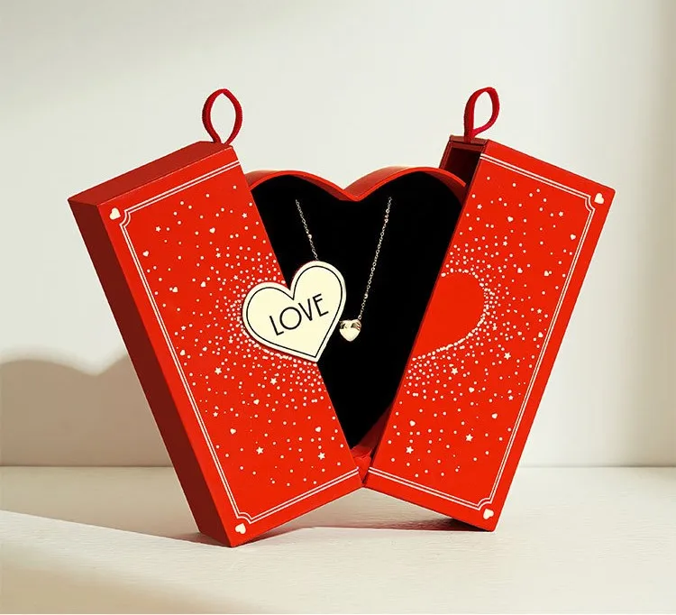 customized wholesale red paper jewelry pendant storage packaging gift case jewellery box customized wholesale red paper jewelry pendant storage packaging gift case jewellery box