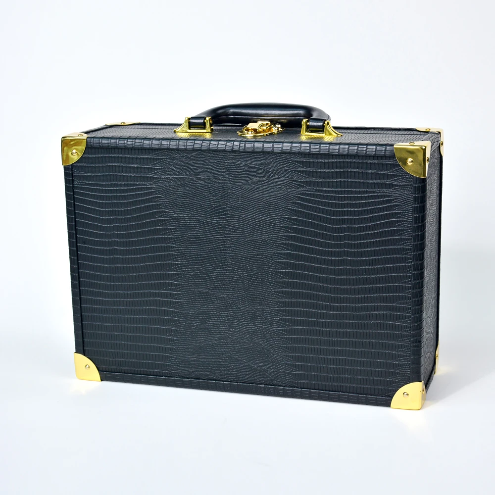 wholesale luxury black pu leather watch suitcase display box custom high end handmade square storage solution wholesale luxury black pu leather watch suitcase display box custom high end handmade square storage solution