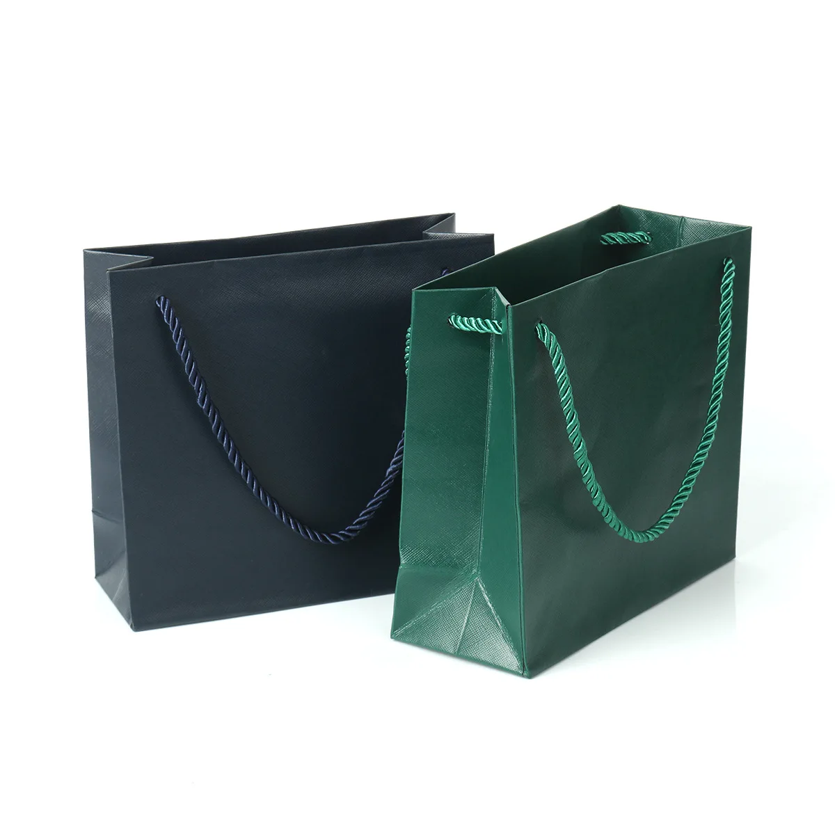 wholesale custom color recyclable paper jewelry gift packaging bags with ribbon lamination custom logo wholesale custom color recyclable paper jewelry gift packaging bags with ribbon lamination custom logo