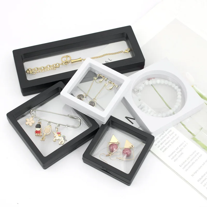 wholesale transparent suspension floating box pe plastic film transparent frame jewelry packaging displays storage boxes wholesale transparent suspension floating box pe plastic film transparent frame jewelry packaging displays storage boxes