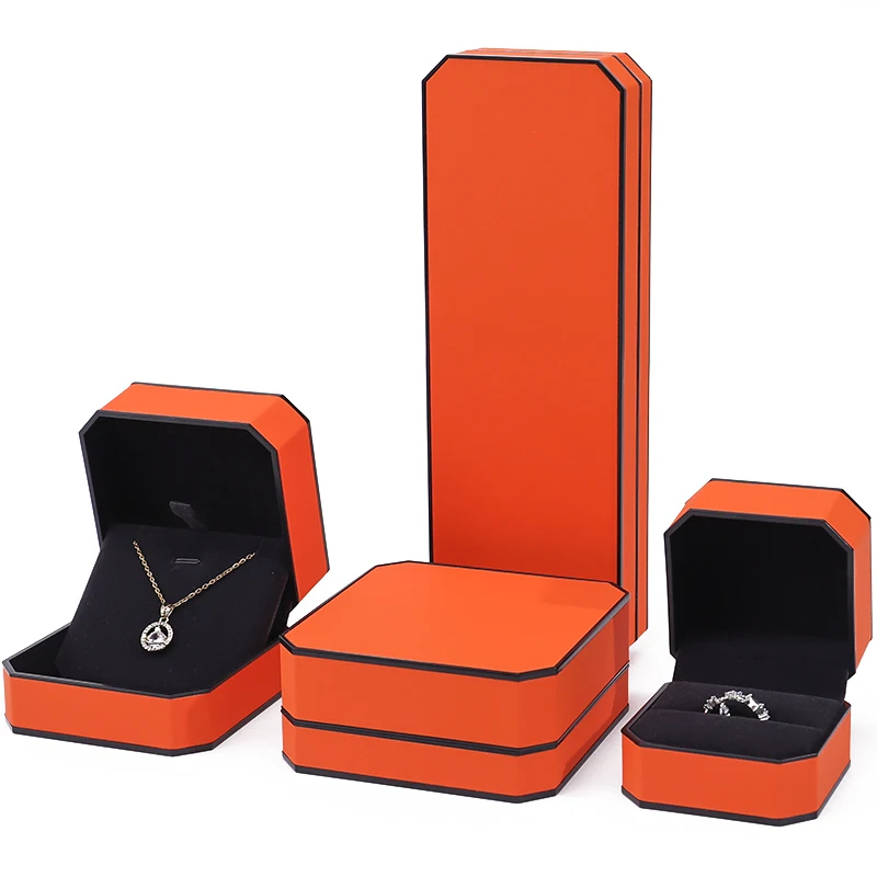 wholesale hot selling luxury custom logo velvet inside jewelry box packaging necklace earrings orange jewelry box wholesale hot selling luxury custom logo velvet inside jewelry box packaging necklace earrings orange jewelry box