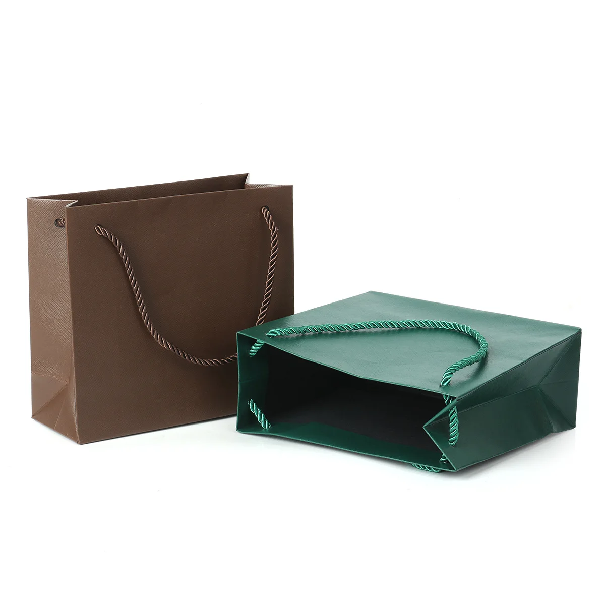 wholesale custom color recyclable paper jewelry gift packaging bags with ribbon lamination custom logo wholesale custom color recyclable paper jewelry gift packaging bags with ribbon lamination custom logo