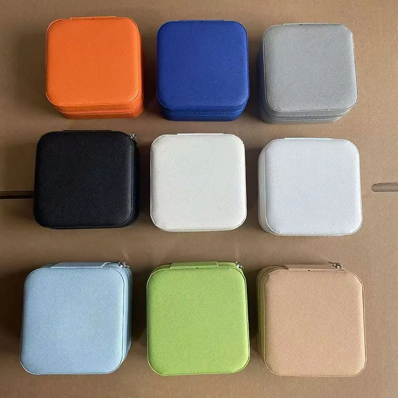 promotion mini jewelry case small jewelry storage box with zipper square pu leather jewelry box case promotion mini jewelry case small jewelry storage box with zipper square pu leather jewelry box case