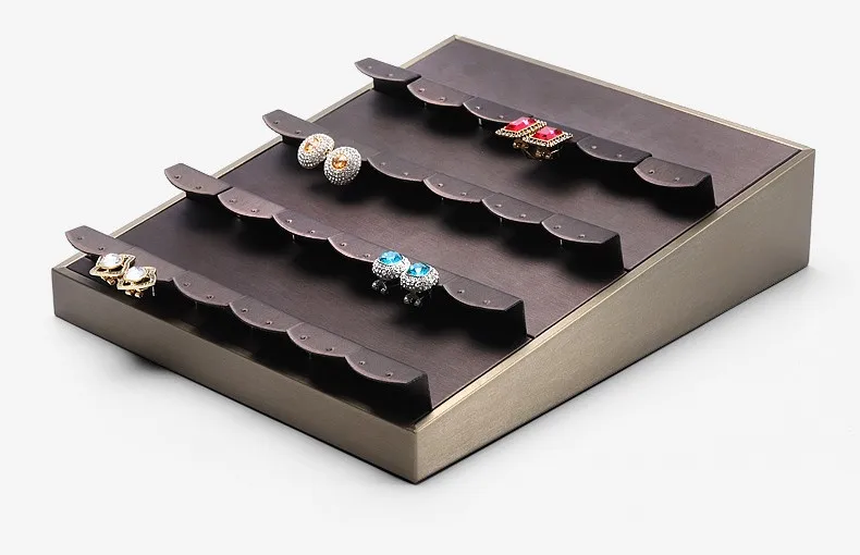 pu leather ring necklace storage bracelet earrings jewellery display props rack jewelry tray printed logo pu leather ring necklace storage bracelet earrings jewellery display props rack jewelry tray printed logo