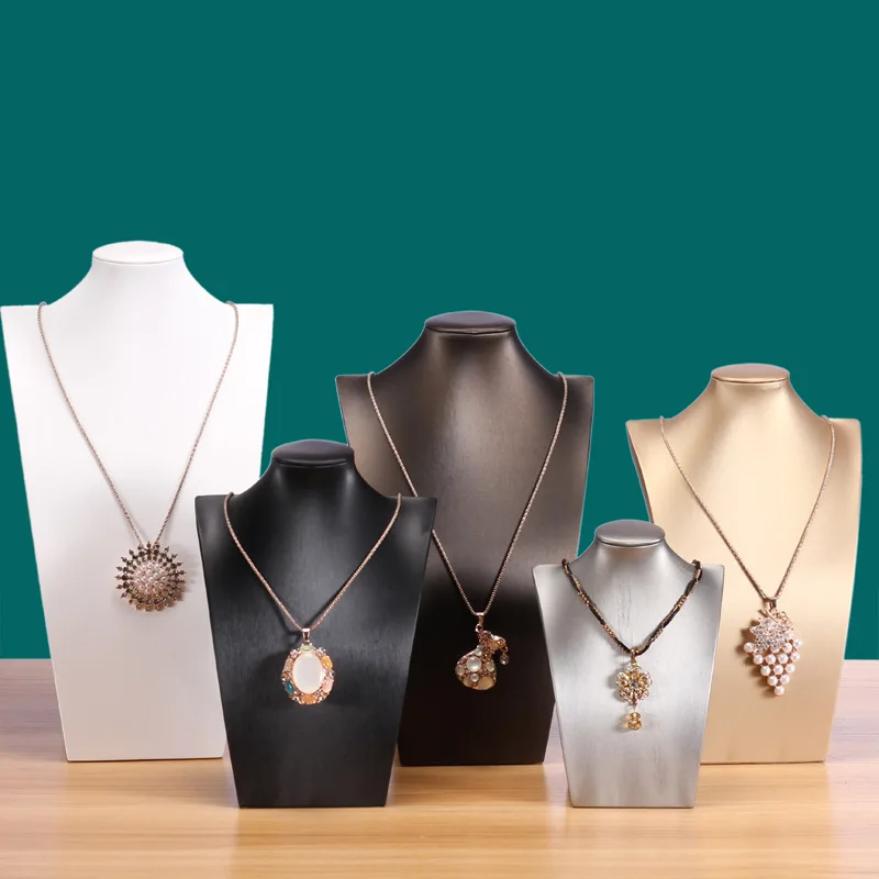 luxury high quality pu leather jewelry necklace bust holder ready to ship mannequin display prop quality jewellery container luxury high quality pu leather jewelry necklace bust holder ready to ship mannequin display prop quality jewellery container