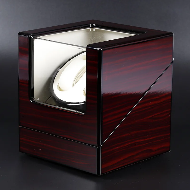 wholesale men's luxury single automatic rotating watch winder lacquer wood with luxury leather case wholesale men's luxury single automatic rotating watch winder lacquer wood with luxury leather case