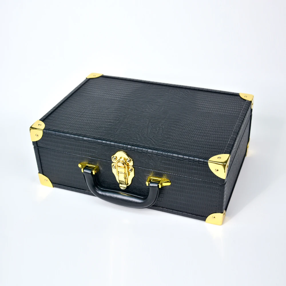 wholesale luxury black pu leather watch suitcase display box custom high end handmade square storage solution wholesale luxury black pu leather watch suitcase display box custom high end handmade square storage solution