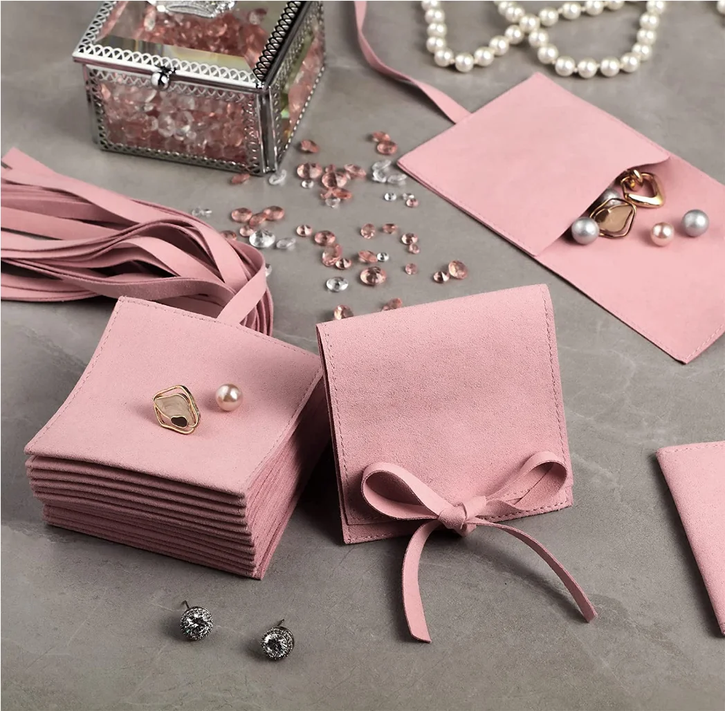 wholesale luxury pink bow knot microfiber suede small jewellery packing bags pouches wholesale luxury pink bow knot microfiber suede small jewellery packing bags pouches