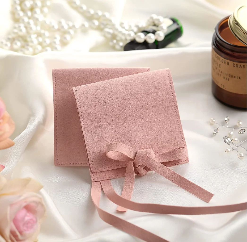 wholesale luxury pink bow knot microfiber suede small jewellery packing bags pouches wholesale luxury pink bow knot microfiber suede small jewellery packing bags pouches