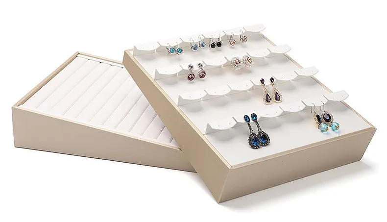pu leather ring necklace storage bracelet earrings jewellery display props rack jewelry tray printed logo pu leather ring necklace storage bracelet earrings jewellery display props rack jewelry tray printed logo