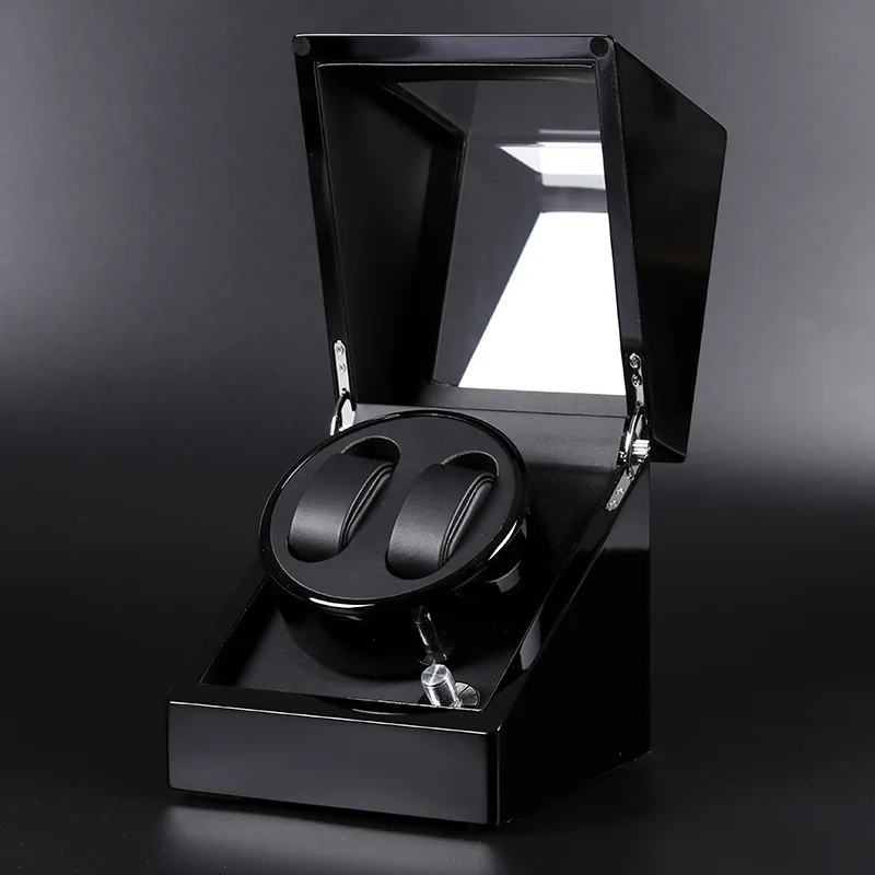 wholesale men's luxury single automatic rotating watch winder lacquer wood with luxury leather case wholesale men's luxury single automatic rotating watch winder lacquer wood with luxury leather case