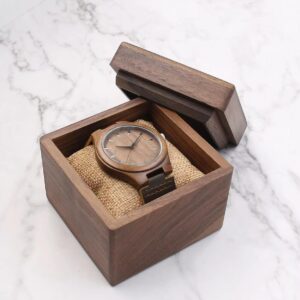 square walnut watch gift box gift box for apple watch accessory box for men gift to dad husband son