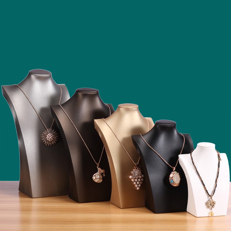 Luxury High Quality PU Leather Jewelry Necklace Bust Holder Ready to Ship Mannequin Display Prop Quality Jewellery Container